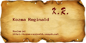 Kozma Reginald névjegykártya