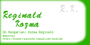 reginald kozma business card